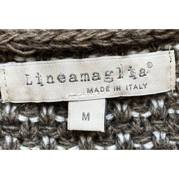 Lineamaglia Wool Alpaca Dolman Open Front Cardigan Women Size Medium Brown Italy - Picture 5 of 9